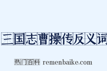 三国志曹操传反义词是什么意思的图片